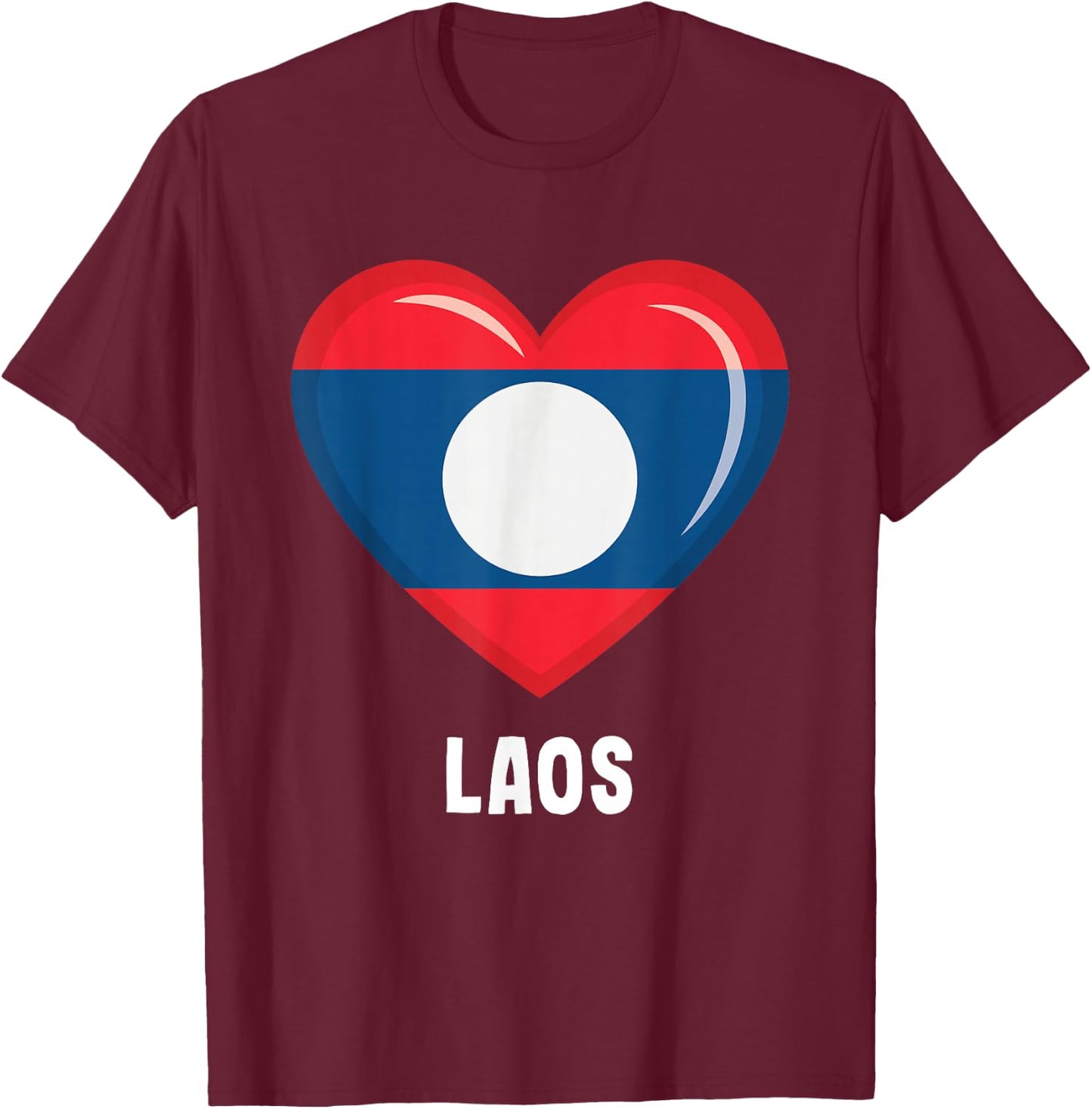 Lao Flag Shirt | Lao T-Shirt - T-Shirt | Maroon