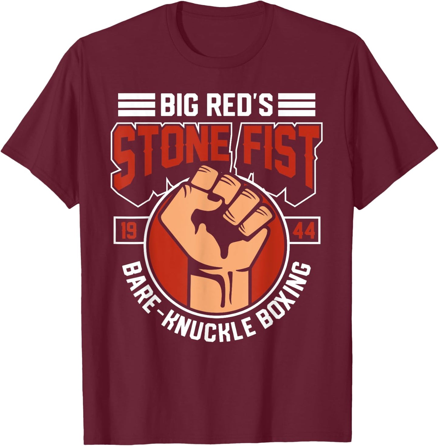 Bare-Knuckle Boxing Club Fighter Training Gym Stone Fist T-Shirt - T-Shirt | Maroon
