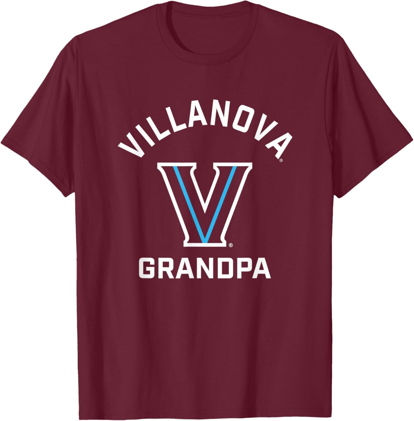 Villanova University Wildcats Arched Grandpa T-Shirt - T-Shirt | Maroon