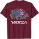 Merica Pitbull Pit American USA 4th Of July Fourth Dog Women T-Shirt - T-Shirt | Maroon