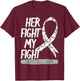 Lung Cancer Awareness White Ribbon Carcinoma Patient Gift T-Shirt - T-Shirt | Maroon