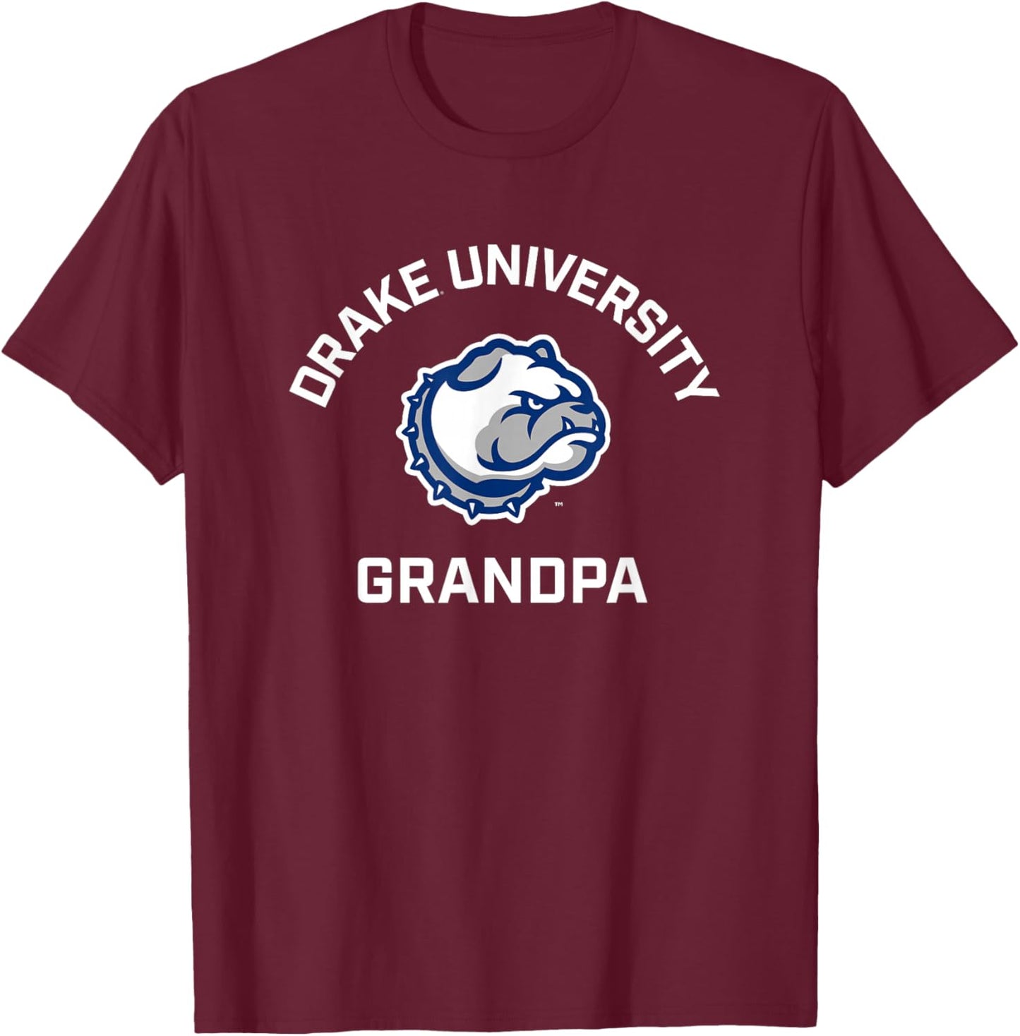 Drake University Bulldogs Arched Grandpa T-Shirt - T-Shirt | Maroon