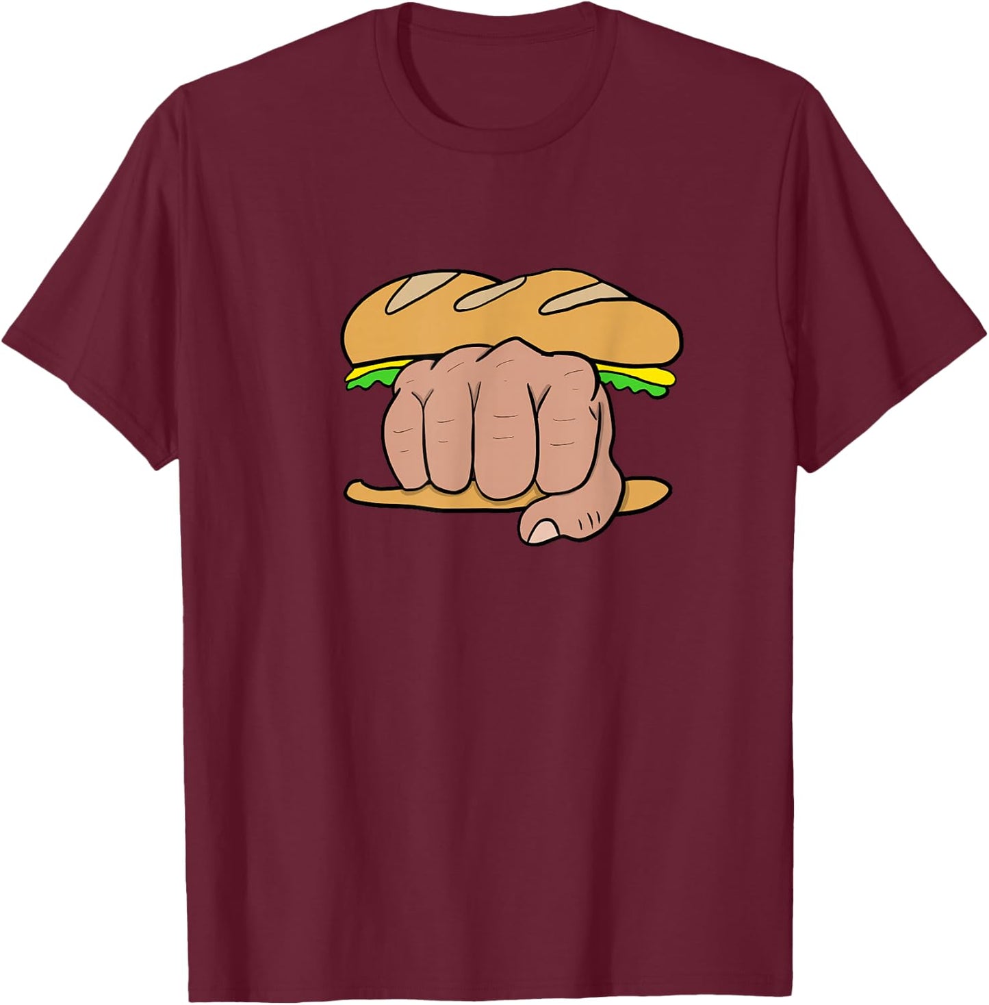 Knuckle Sandwich Funny Gift Chef Fighter T-Shirt - T-Shirt | Maroon