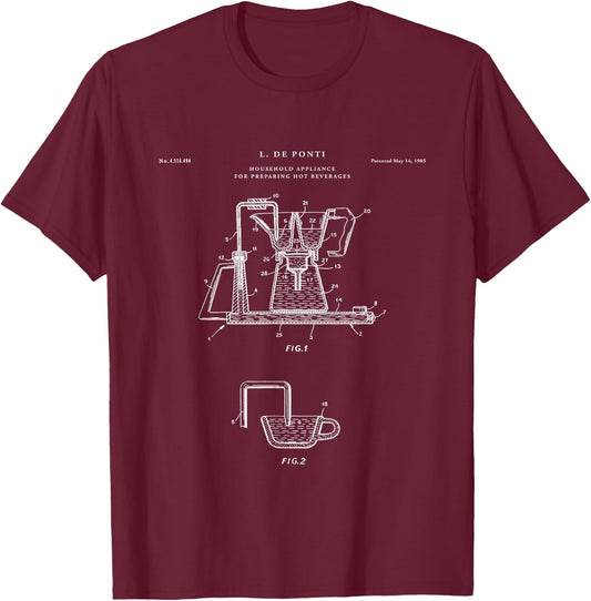 Bialetti Moka Patent - kitchen T-Shirt - T-Shirt | Maroon