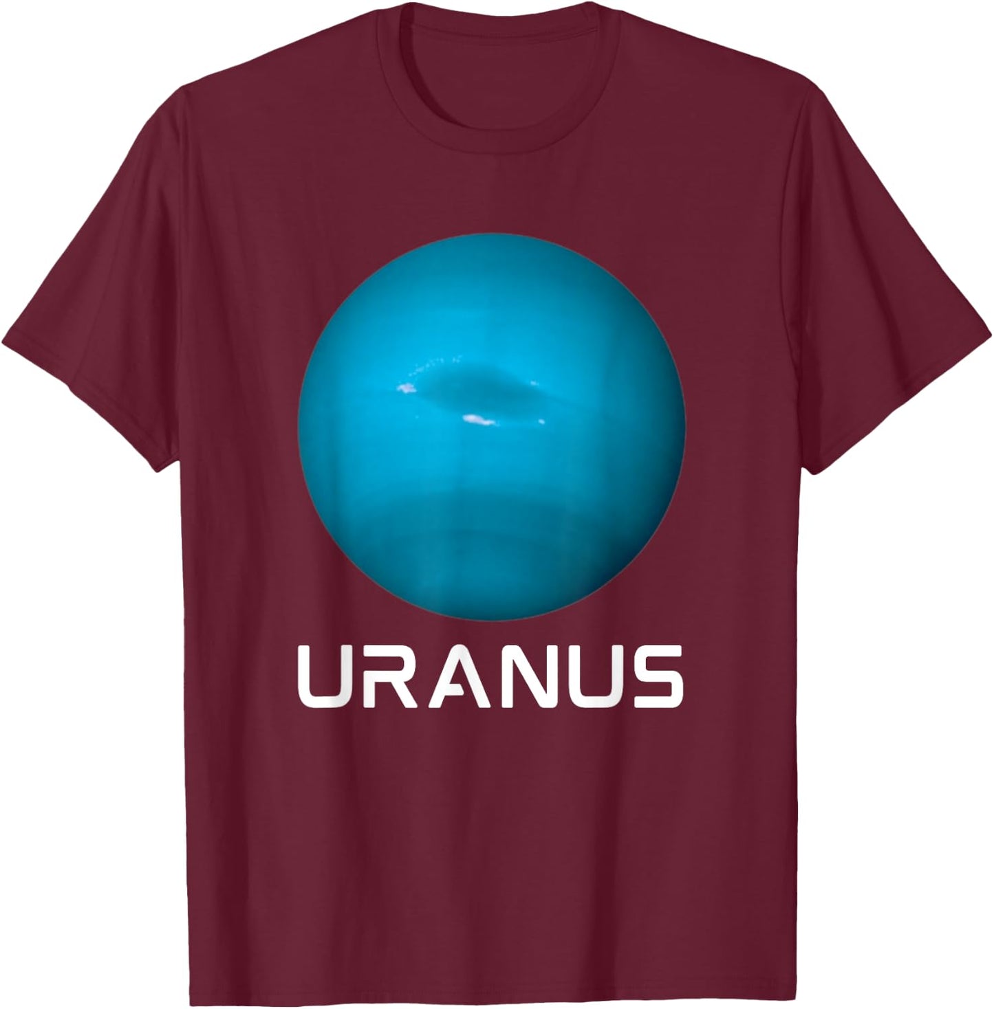 Solar System 7th Planet Uranus Outer Space T-Shirt - T-Shirt | Maroon