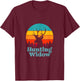 Retro Hunting Widow Deer Sunset Design T-Shirt - T-Shirt | Maroon