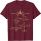 Corsair F4U WW2 Plane Warbird Blueprint Schematics Diagram T-Shirt - T-Shirt | Maroon