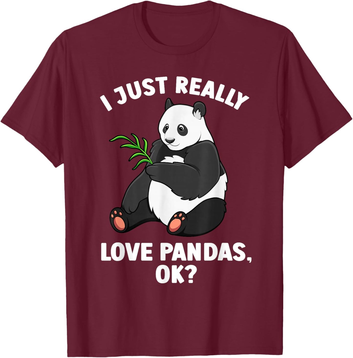 Panda Art Women Animal Giant Panda Bear Panda Lover T-Shirt - T-Shirt | Maroon