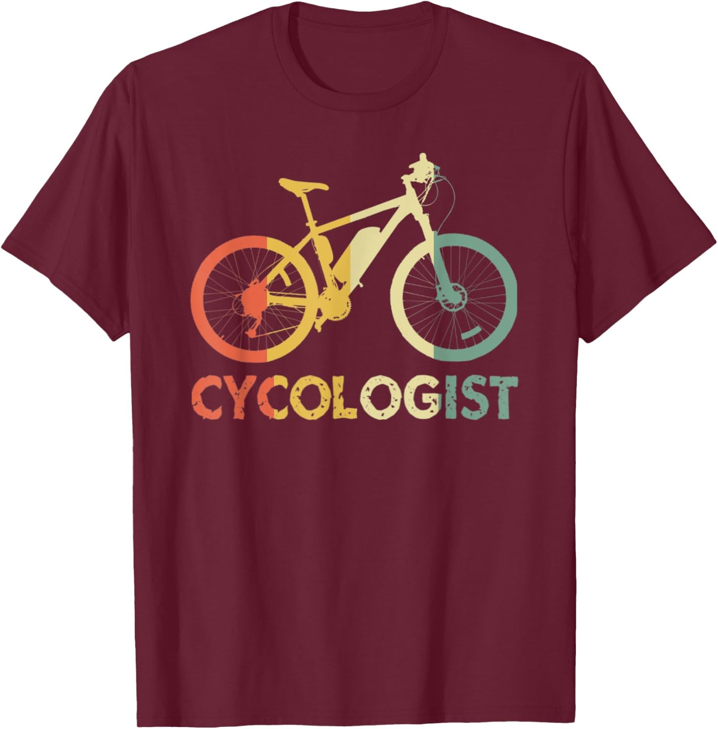 Cycologist Cycling Bicycle Cyclist Road Bike Cycology Gifts T-Shirt - T-Shirt | Maroon
