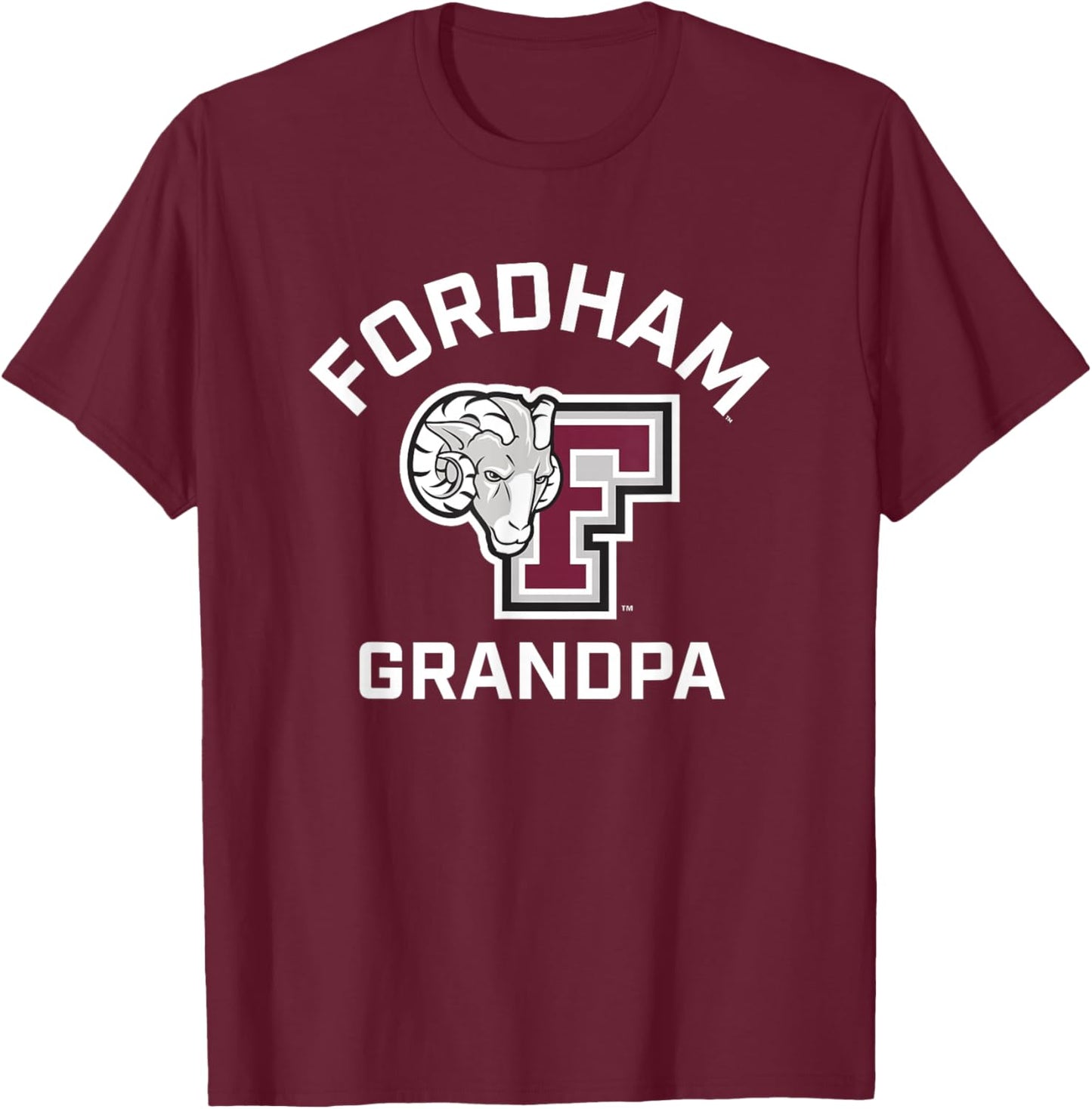 Fordham University Rams Arched Grandpa T-Shirt - T-Shirt | Maroon