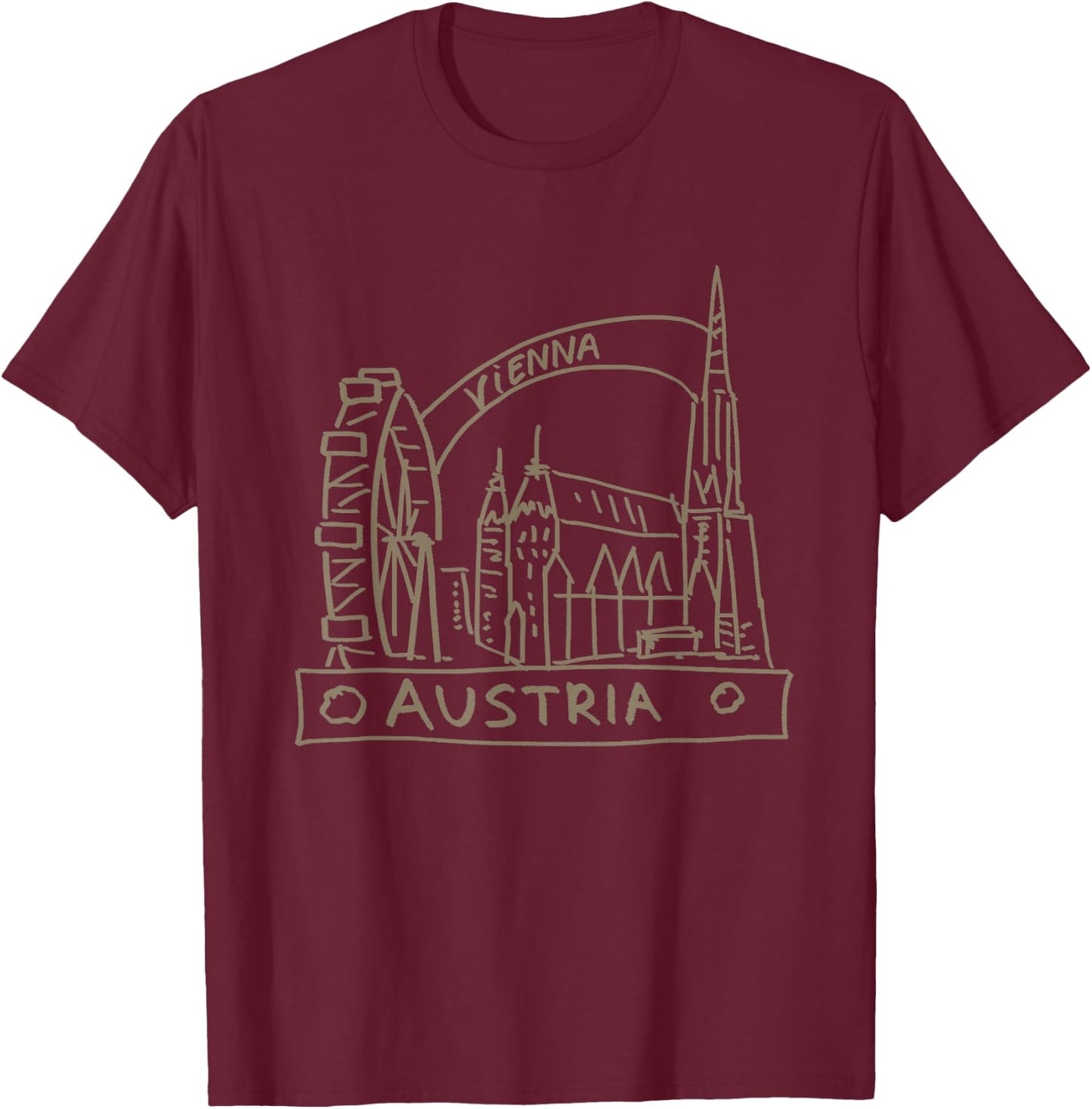 Vienna Austria T-Shirt - T-Shirt | Maroon