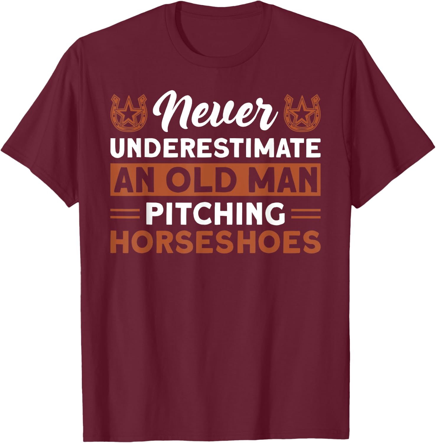 Horseshoe pitching old man horseshoe throwing design T-Shirt - T-Shirt | Maroon