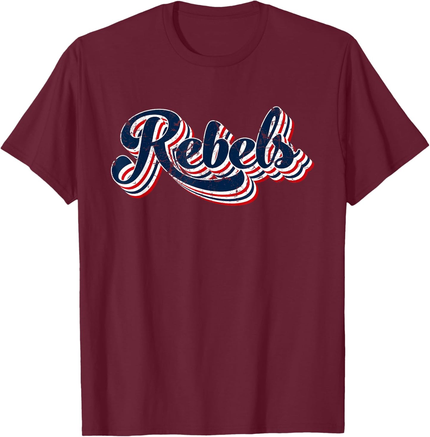 Rebels Patriotic USA America Proud 4th of July Retro Graphic T-Shirt - T-Shirt | Maroon