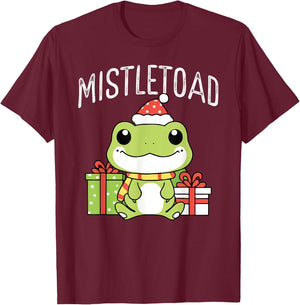 Frog Christmas Merry Xmas Frog Owner Amphibian Toad T-Shirt - T-Shirt | Maroon