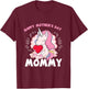 Happy Mothers Day Mommy Daughter To Mom Unicorn Toddler Girl T-Shirt - T-Shirt | Maroon
