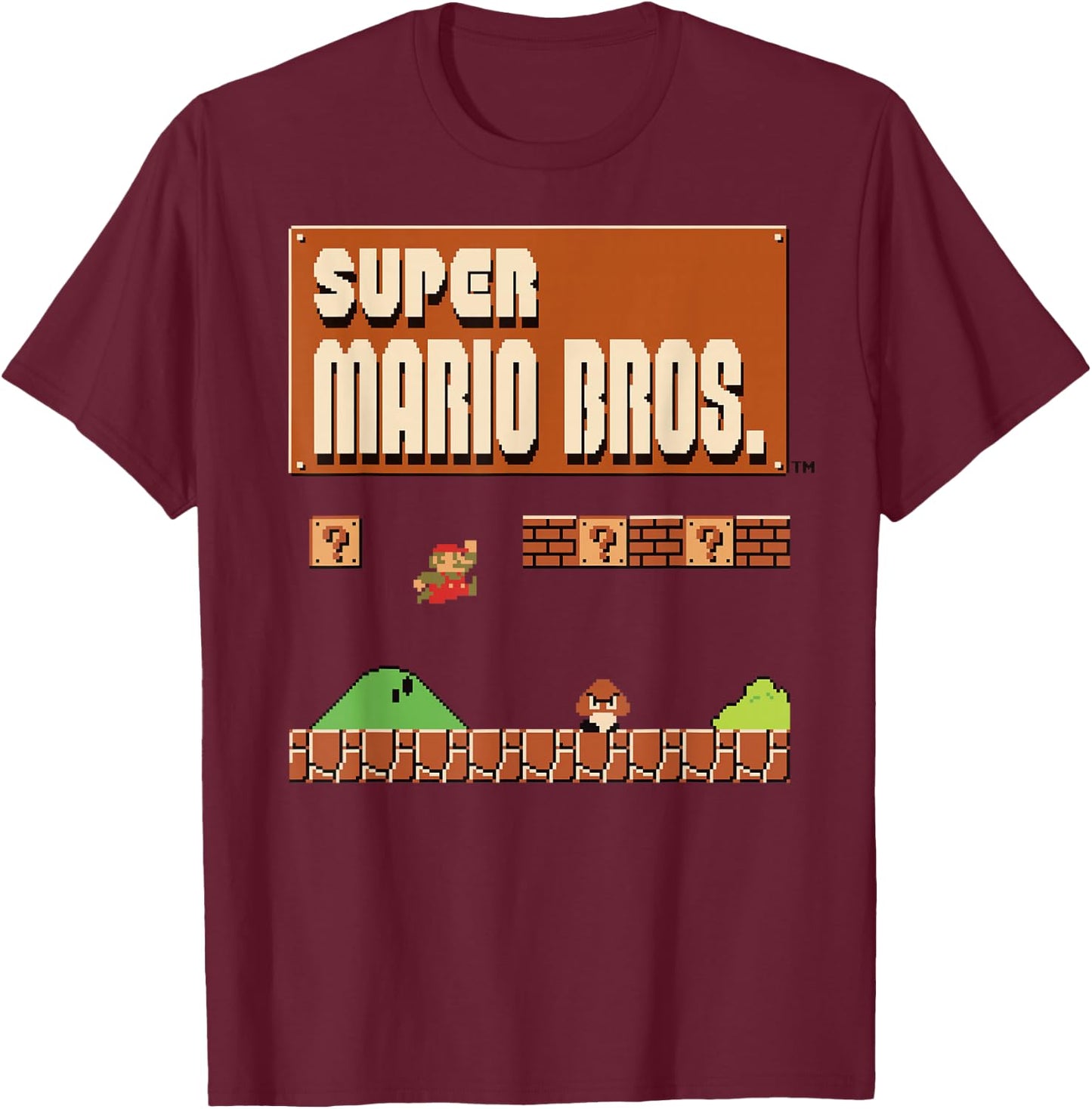 Super Mario Classic Game Play Poster T-Shirt - T-Shirt | Maroon