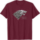 Game Of Thrones Iron Wolf Logo T-Shirt - T-Shirt | Maroon