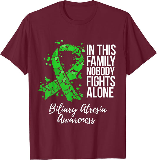 Family Support Biliary Atresia Awareness T-Shirt - T-Shirt | Maroon