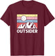 Outsider - Retro Mountain Hiking Outdoor Lover T-Shirt - T-Shirt | Maroon
