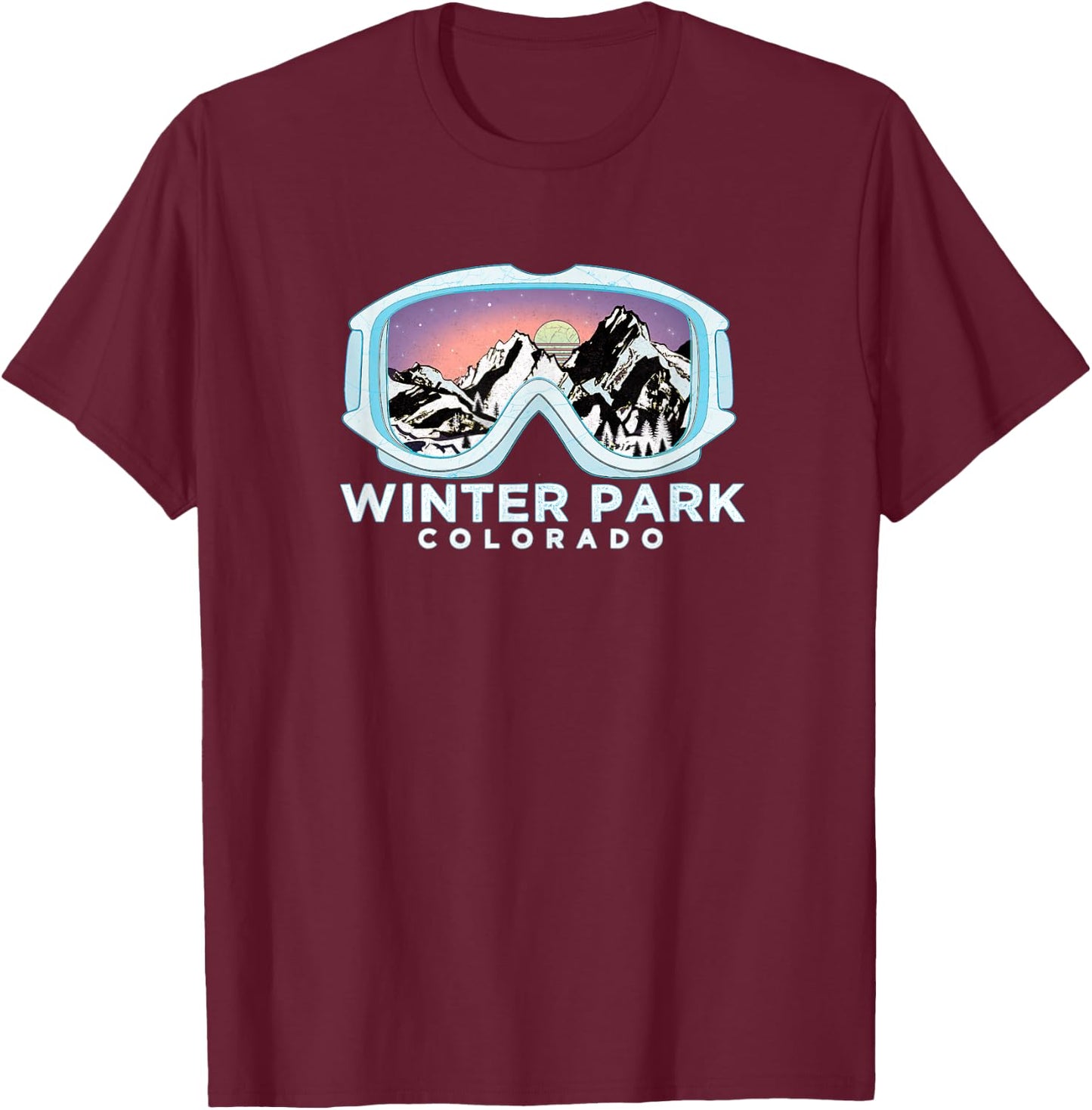 Winter Park Ski Design / Winter Park, CO Skiing Snow Gift T-Shirt - T-Shirt | Maroon