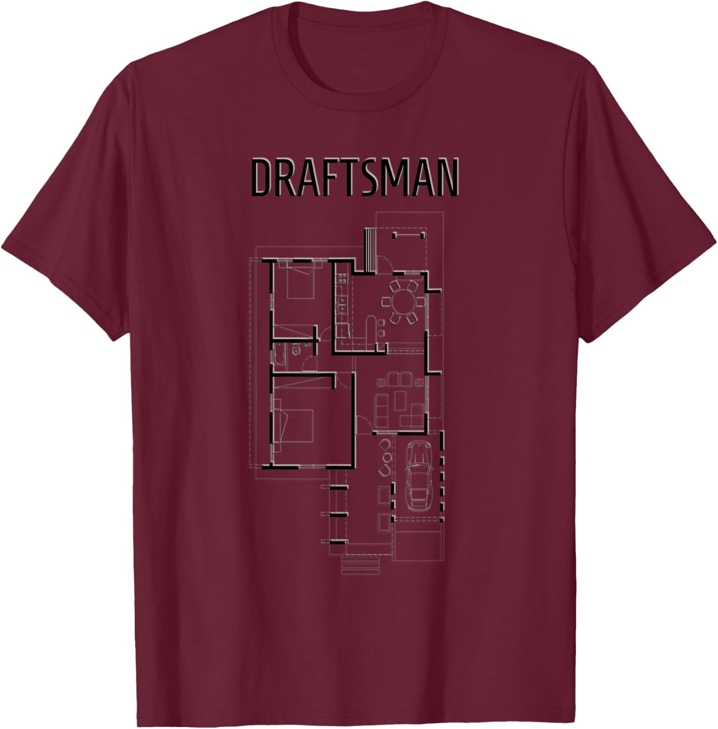 Draftsman floor plan architect T-Shirt - T-Shirt | Maroon
