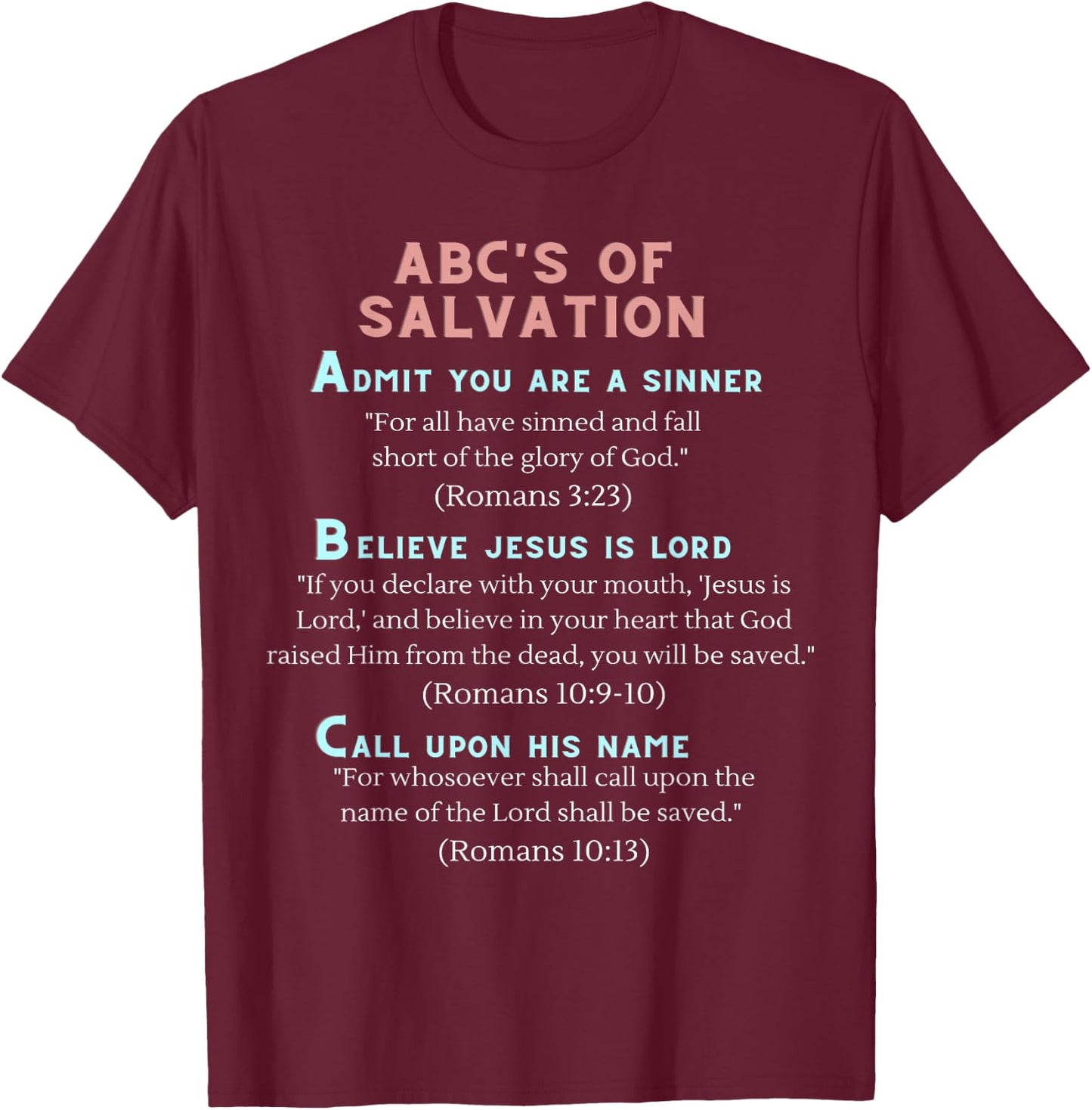 ABC's of Salvation T-Shirt - T-Shirt | Maroon