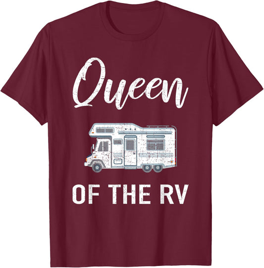 Queen of the RV Camping T-Shirt - T-Shirt | Maroon