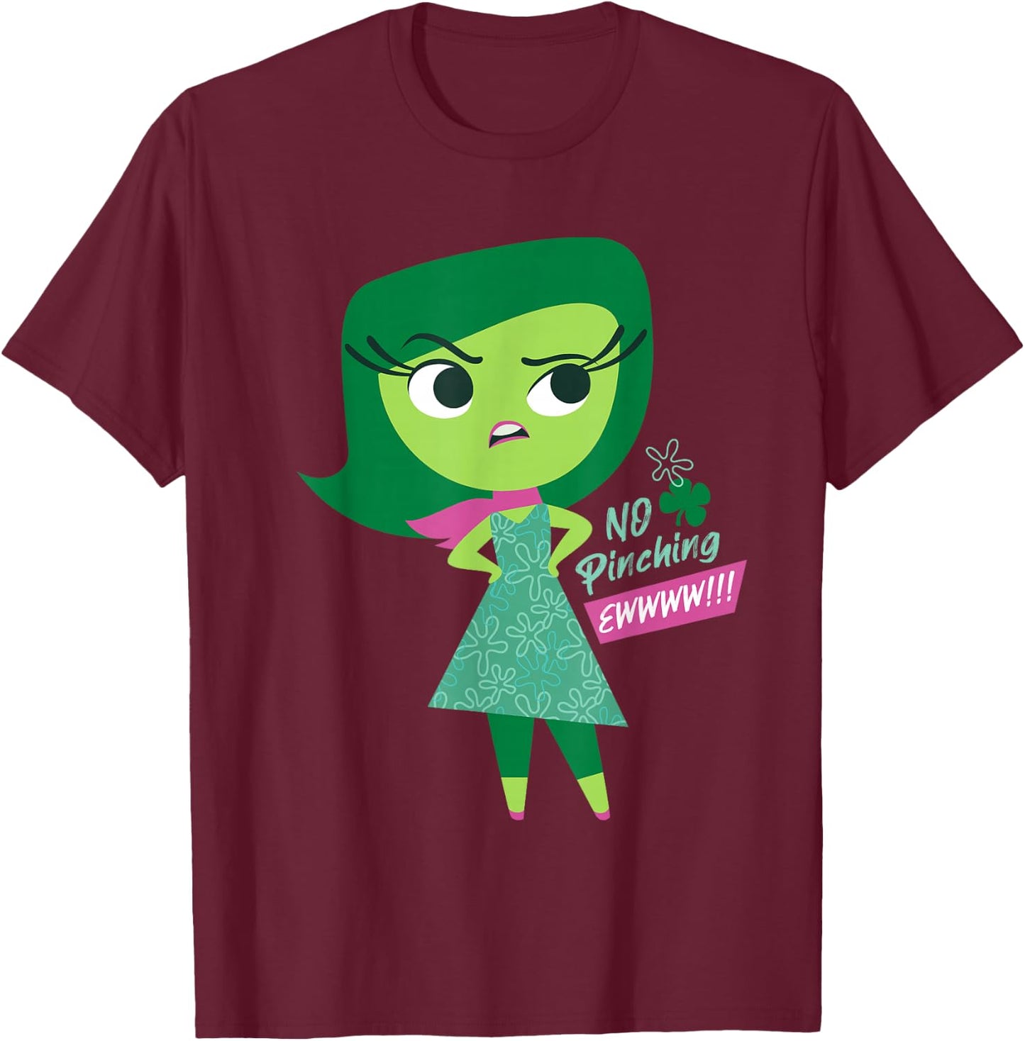 Disney & Pixar’s Inside Out Ew No Pinching St. Patrick’s Day T-Shirt - T-Shirt | Maroon