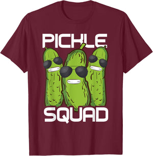 Funny Pickle Squad Novelty Gift Men Kids Big Dill Gang Lover T-Shirt - T-Shirt | Maroon