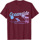 Oceanside California Surf Beach Vintage Souvenir Surfer T-Shirt - T-Shirt | Maroon