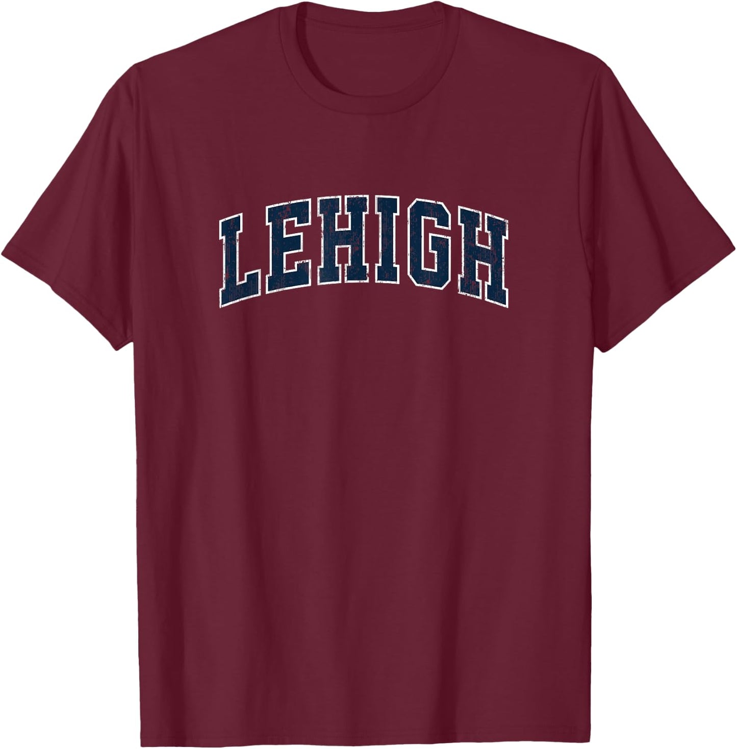 Lehigh Pennsylvania PA Vintage Sports Design Navy Design T-Shirt - T-Shirt | Maroon