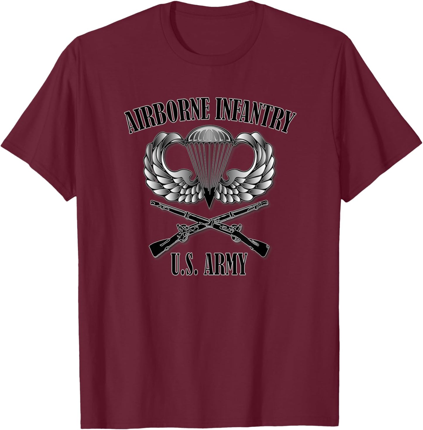 Relaxed Lifestyle Products U.S. Army Airborne Infantry T-Shirt - T-Shirt | Maroon