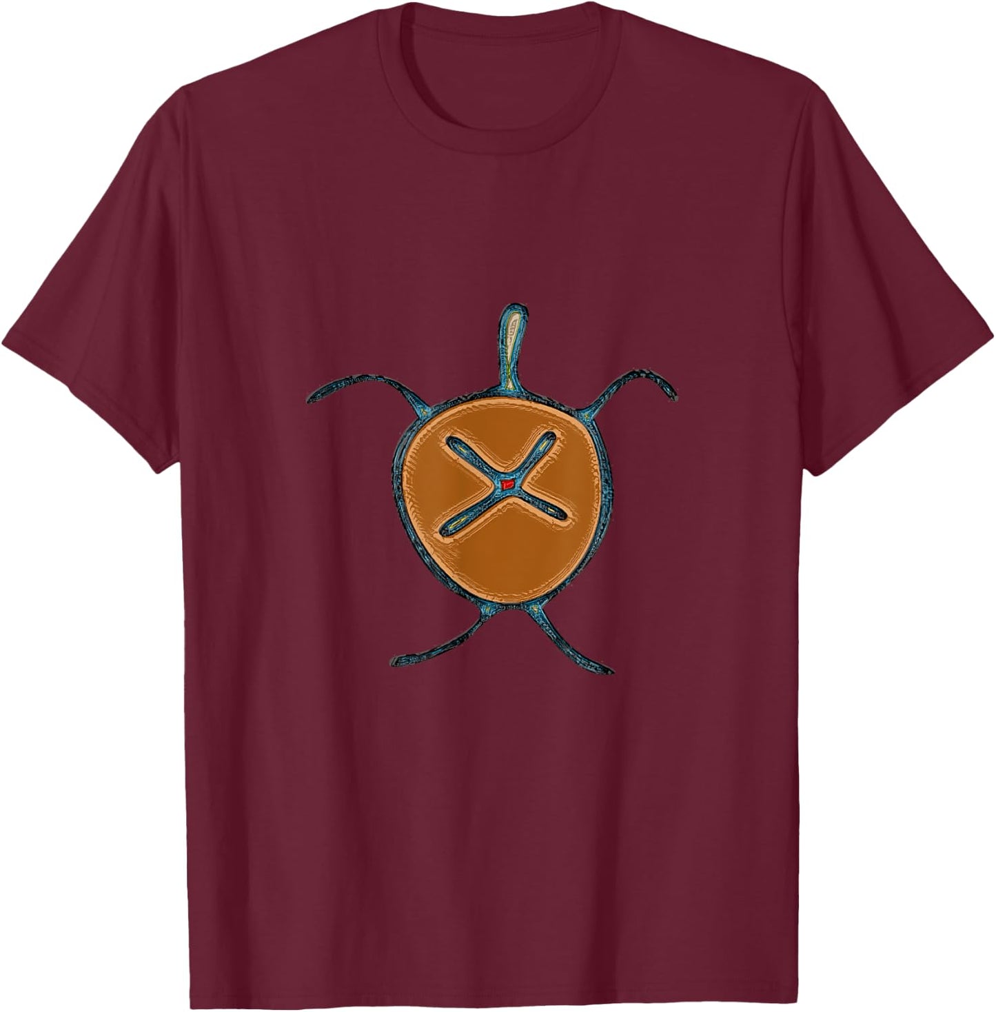Taino Turtle Symbol Puerto Rico Indigenous T-Shirt - T-Shirt | Maroon