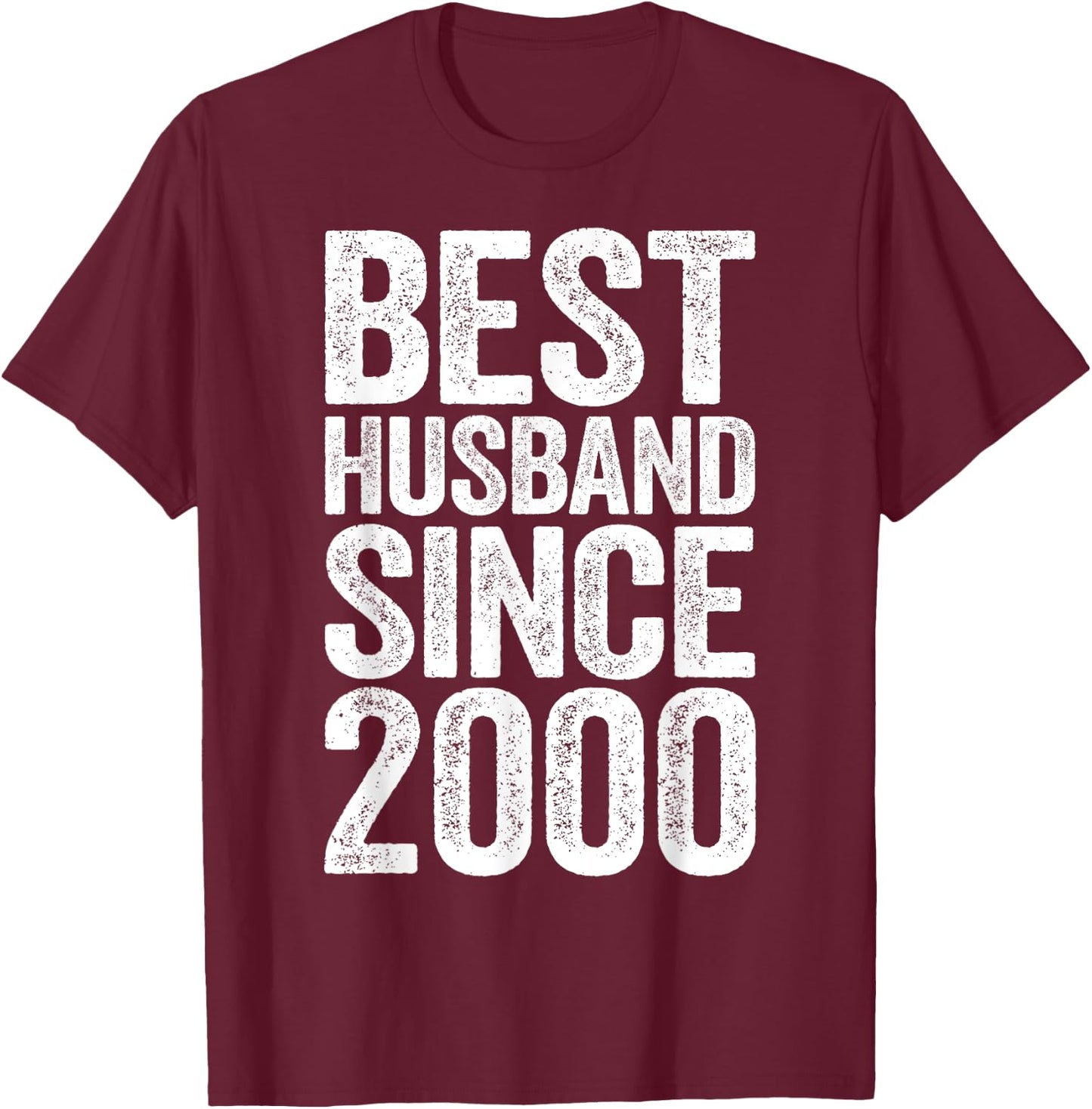 Best Husband Since 2000 20th Wedding Anniversary T-Shirt - T-Shirt | Maroon