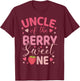 Uncle Of The Berry Sweet One Strawberry First Birthday T-Shirt - T-Shirt | Maroon