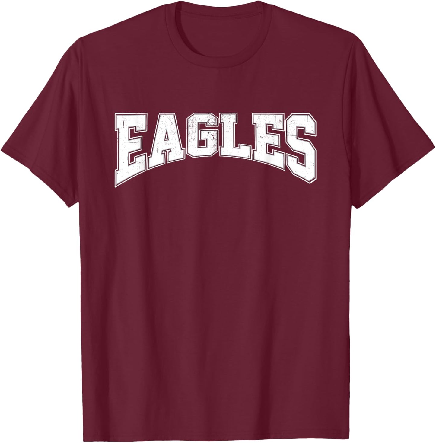 Vintage Eagles Name Sports Athletic Text Arch Gift Men Women T-Shirt - T-Shirt | Maroon