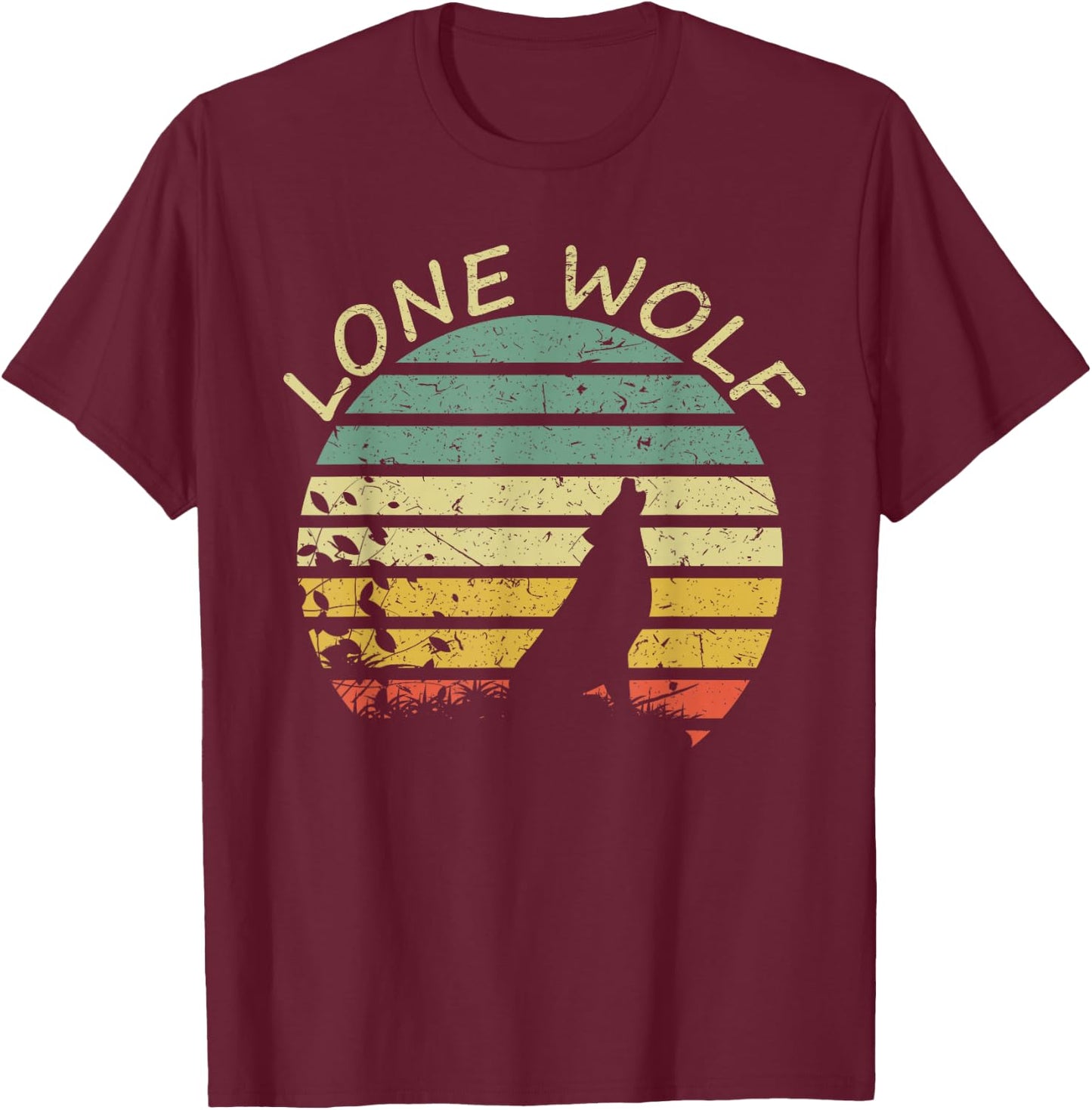 Vintage Lone Wolf T-Shirt - T-Shirt | Maroon