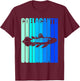 Colorful Text Coelacanth T-Shirt - T-Shirt | Maroon