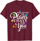 For I Know The Plans I Have For You Butterfly Art Religious T-Shirt - T-Shirt | Maroon