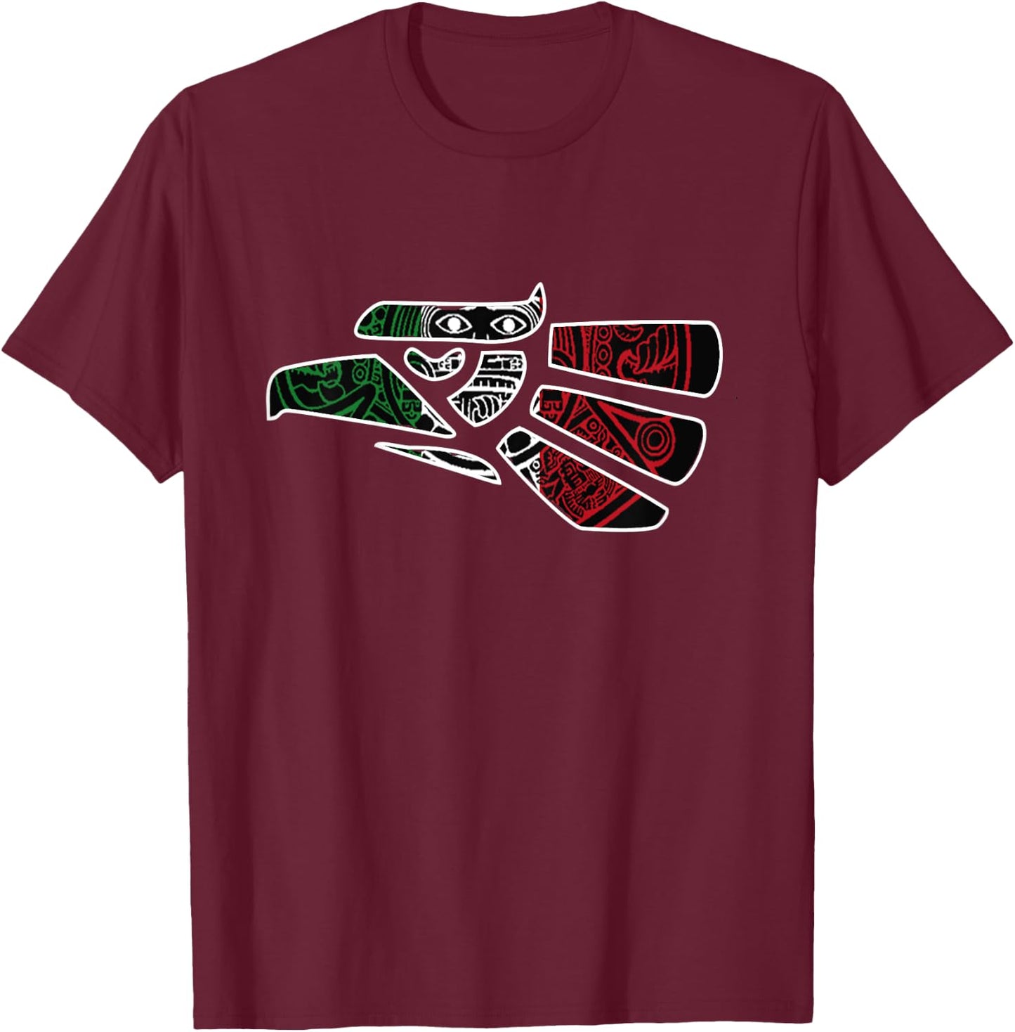 Hecho En Mexico Aztec Calendar Mexican Eagle T-Shirt - T-Shirt | Maroon