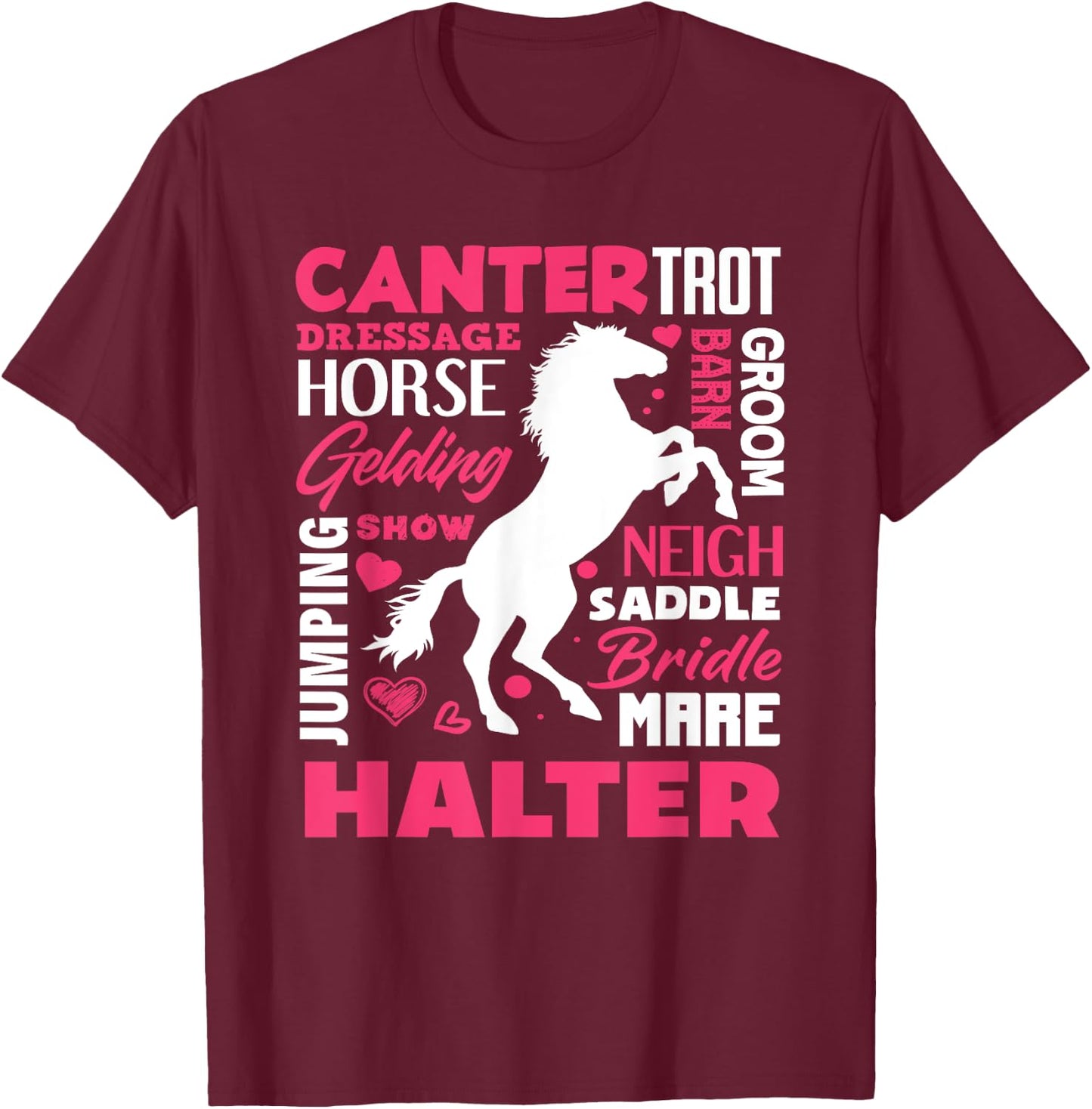 Cute Horse Lover Girl Funny Horseback Riding Horses Lover T-Shirt - T-Shirt | Maroon