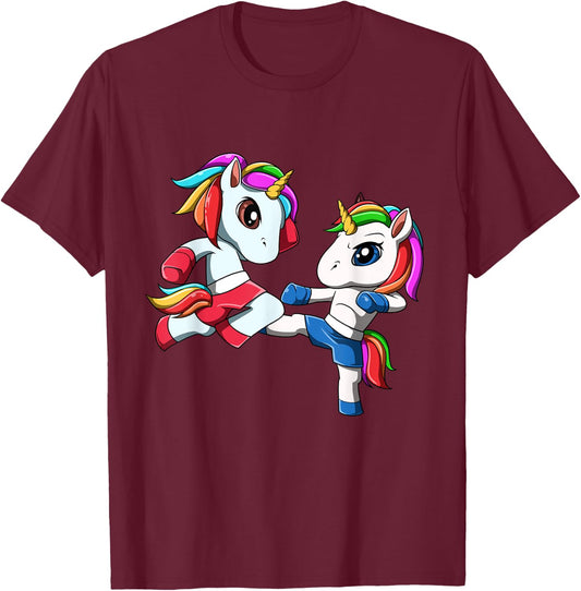 Unicorn Muay Thai - Thai Boxing and Kickboxing Gift T-Shirt - T-Shirt | Maroon