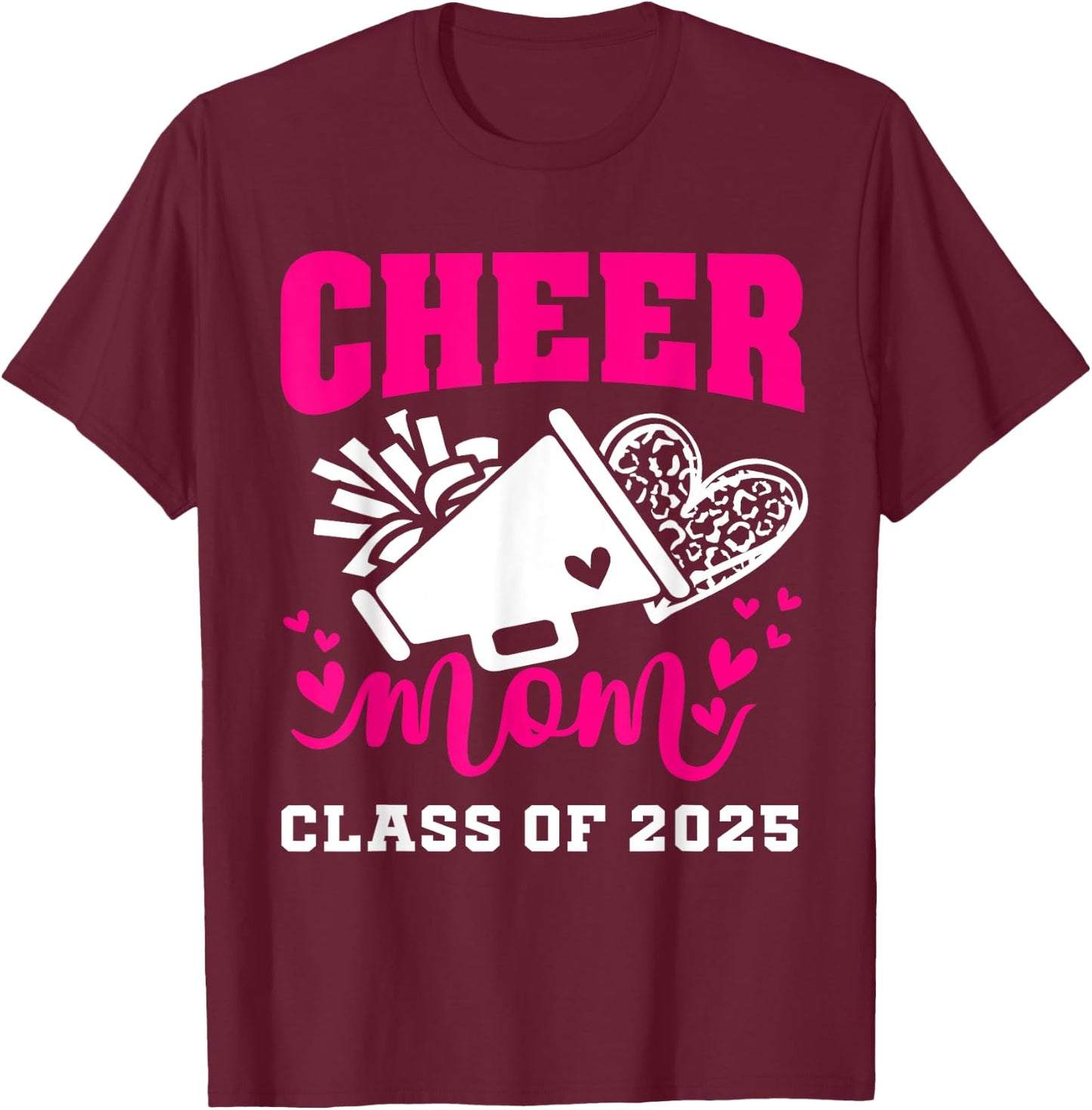 Senior Cheerleader Mom Cheer Class Of 2025 Graduation Women T-Shirt - T-Shirt | Maroon