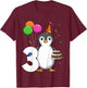 Penguin Birthday 3 Penguin 3rd Birthday Outfit Penguin Party T-Shirt - T-Shirt | Maroon