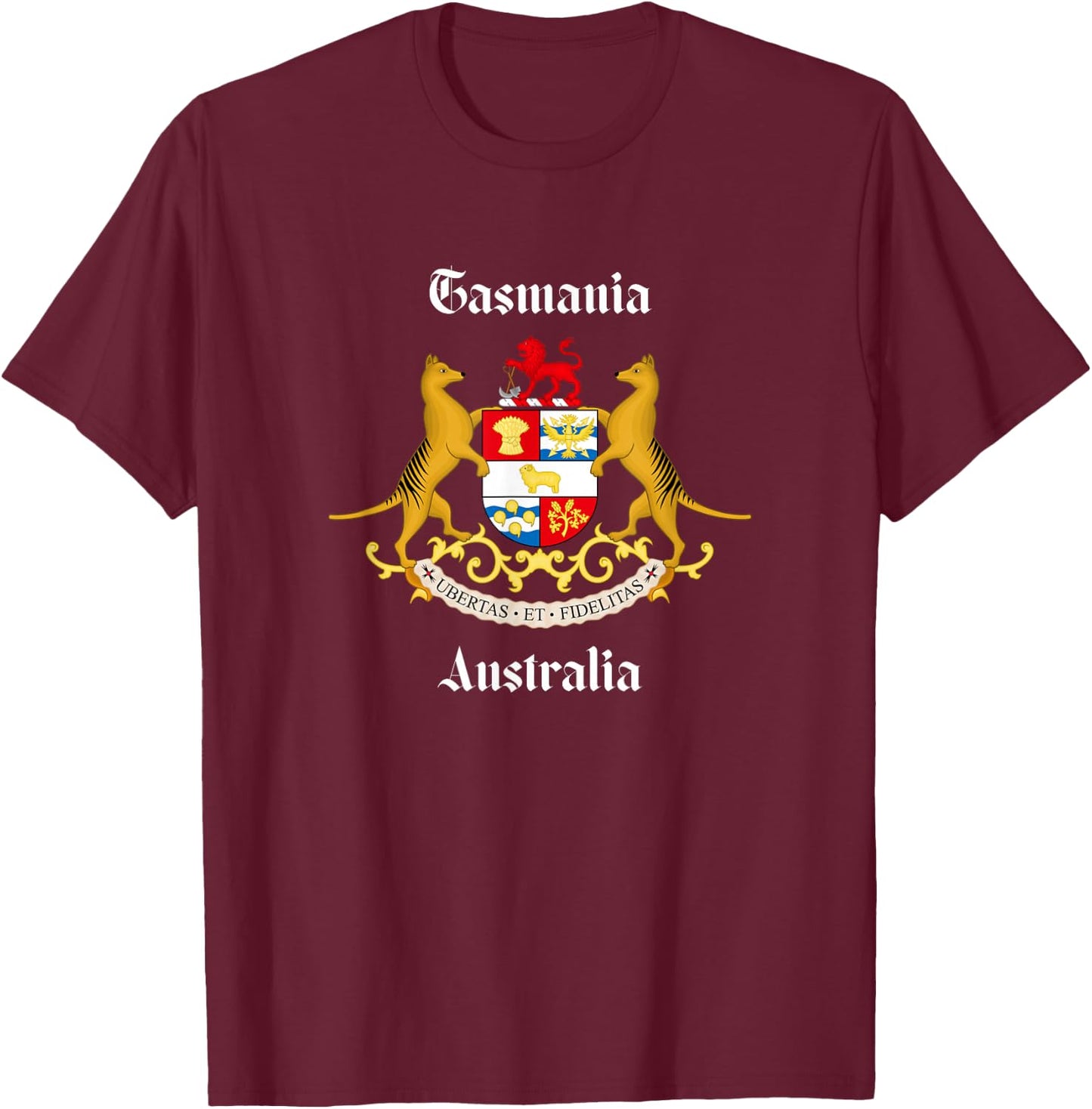Coat of Arms - Tasmania T-Shirt - T-Shirt | Maroon