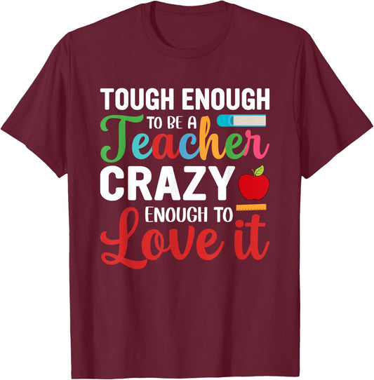 Crazy Teacher Men Women Funny School Teachers T-Shirt - T-Shirt | Maroon