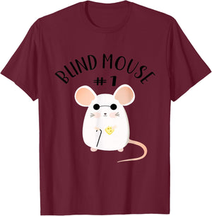Three Blind Mice Costume - Halloween Matching Group Mouse #1 T-Shirt - T-Shirt | Maroon