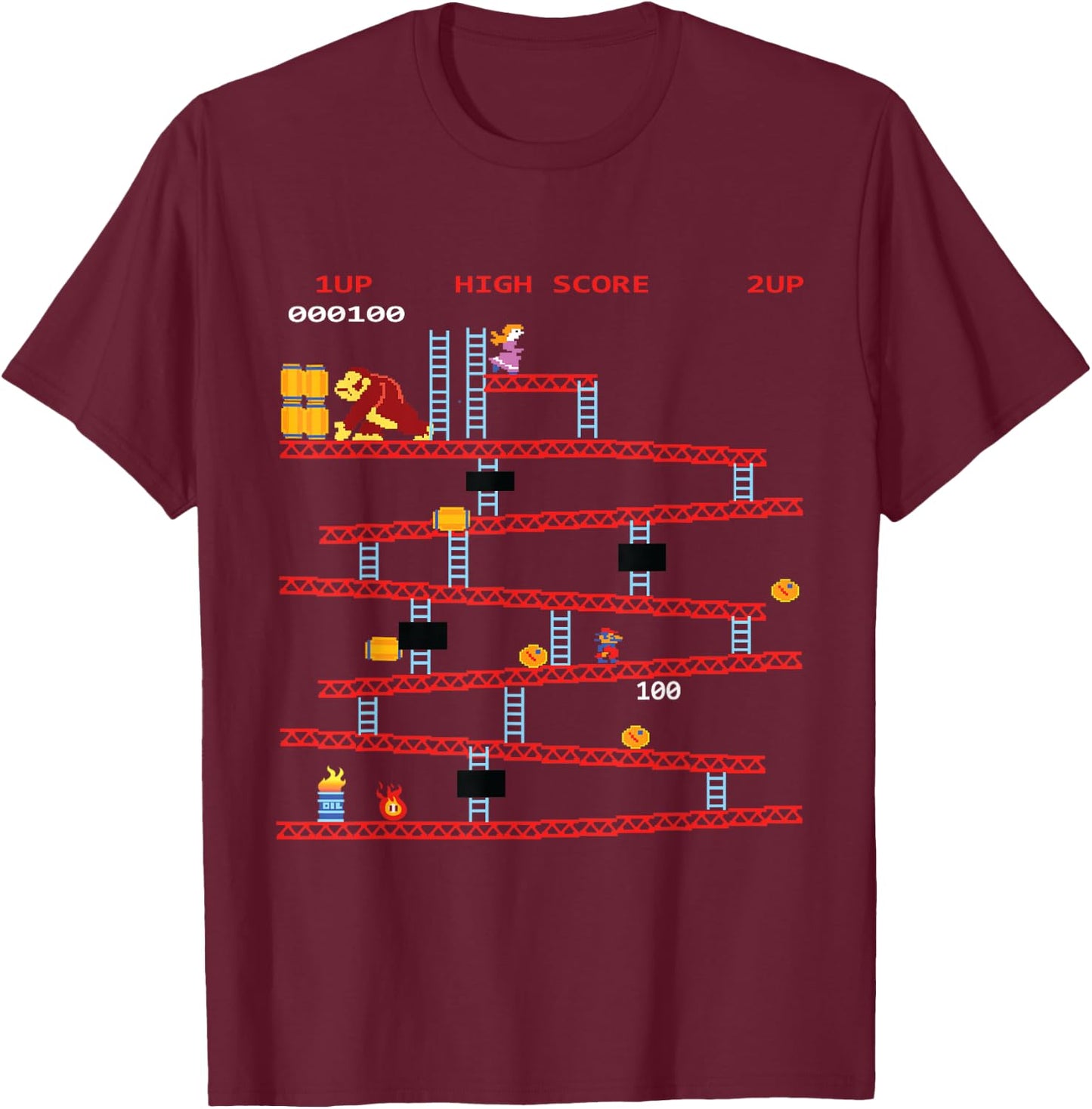 Gaming Arcade Retro Video Game Console Vintage Gamer Gifts T-Shirt - T-Shirt | Maroon