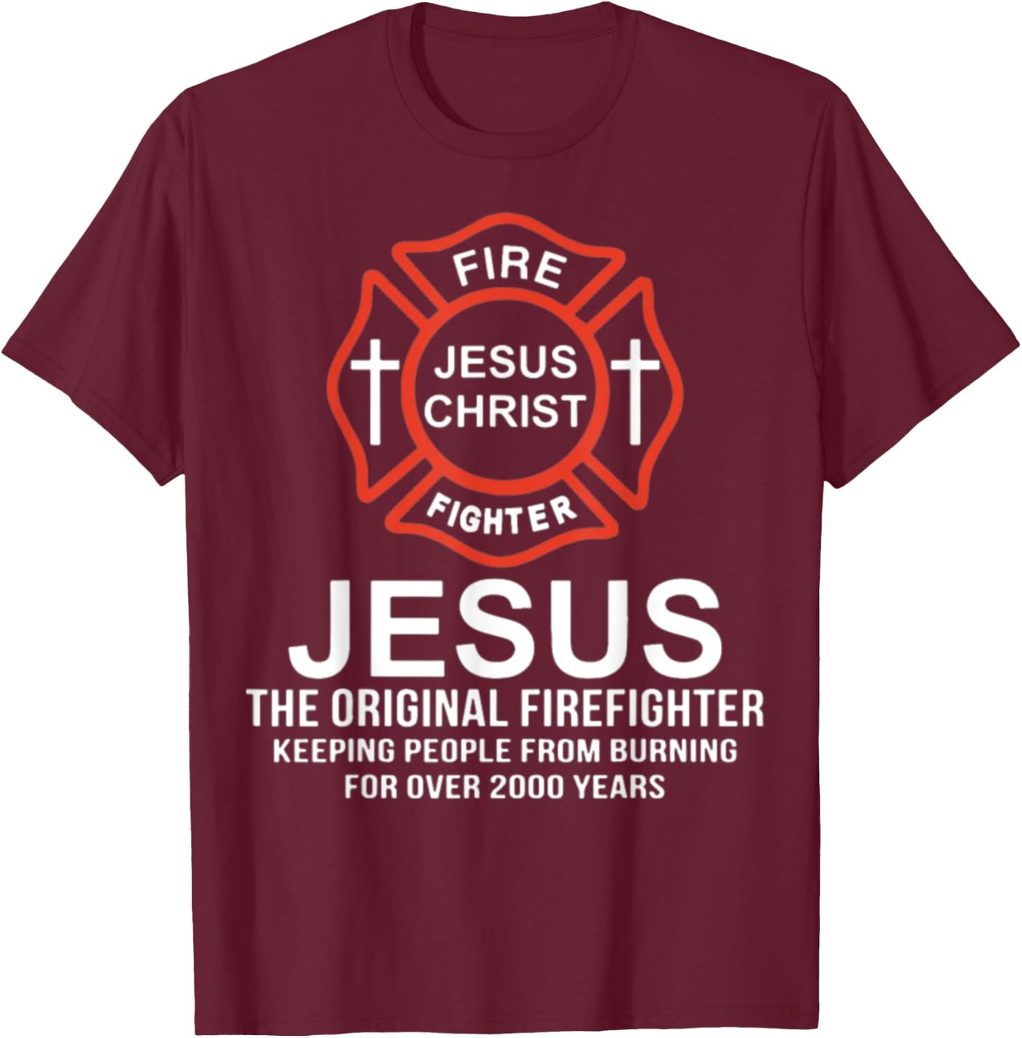 Fire Jesus Christ Fighter Jesus The Original Firef T-Shirt - T-Shirt | Maroon