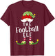 Football Elf Group Christmas Funny Pajama Party T-Shirt - T-Shirt | Maroon